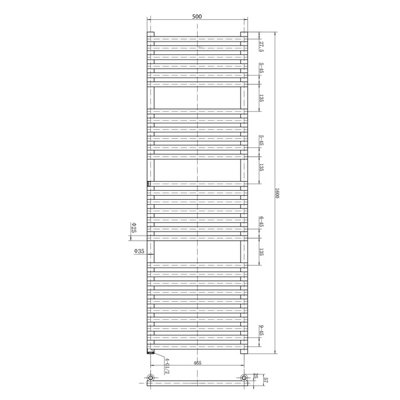 Sutton Chrome Heated Towel Rail - 1600x500mm