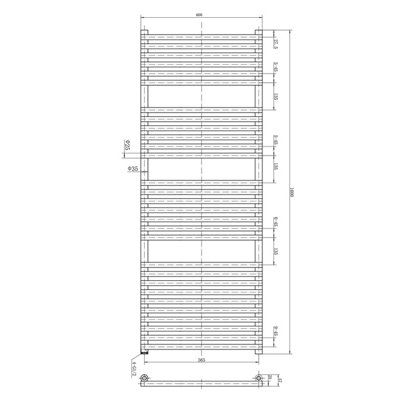 Sutton Chrome Heated Towel Rail - 1600x600mm