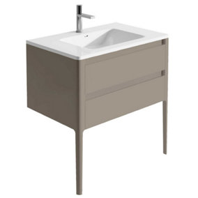 Sutton Grey Floor Standing Bathroom Vanity Unit with Integrated Resin Basin (W)790mm (H)830mm