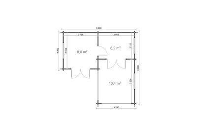 Suzy 18Gx18 44mm Log Cabin with inside and outside areas - 7