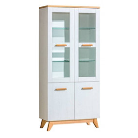Sven SV3 Display Cabinet - Modern Elegance in Anderson Pine, H1850mm W850mm D400mm