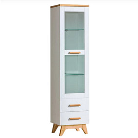 Sven SV4 Tall Display Cabinet - Vertical Elegance in Anderson Pine, H1850mm W450mm D400mm
