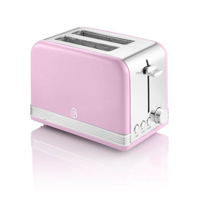 Swan ST34020PN 4 Slice Retro Style Toaster In Pink