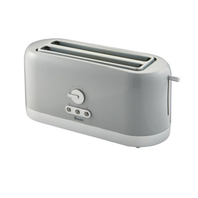 Swan 4 Slice Toaster Grey Variable Browning Control and Extra Long Slot 25mm x 250mm 1200W 1400W ST10091GRYN