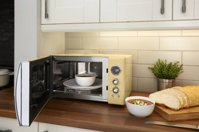 Swan 800W Retro Cream Digital Microwave