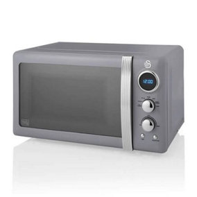 Swan 800W Retro Digital Microwave Grey