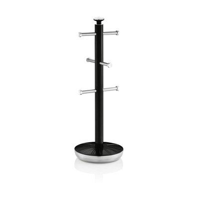 Swan Black Retro Towel Pole and Mug Tree