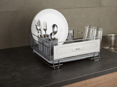 Swan Chrome Dish Rack with Utensil Holders