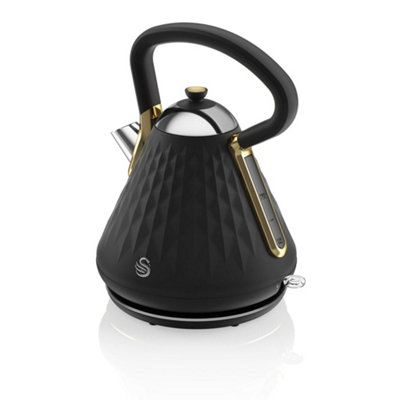 Swan Gatsby Black and Gold 1.7 Litre Pyramid Kettle DIY at B&Q