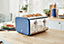 Swan Nordic 4 Slice Toaster, Blue, 1500W, Scandi Style, Independent Browning Controls, ST14620BLUN