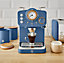 Swan Nordic Espresso Machine, Blue, 15 Bars of Pressure, Milk Frother, 1.2L Tank, Scandi Style, SK22110BLUN