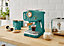 Swan Nordic Espresso Machine, Green, 15 Bars of Pressure, Milk Frother, 1.2L Tank, Scandi Style, SK22110GREN