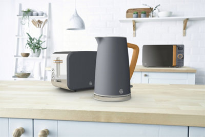 Grey kettle clearance toaster and microwave