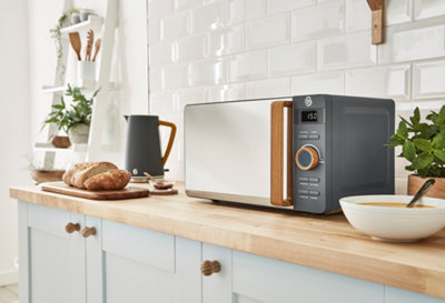 Grey kettle toaster and microwave sale