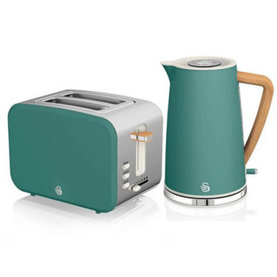 Swan Nordic Pine Green 1.7 Litre Cordless Kettle and 2 Slice Toaster