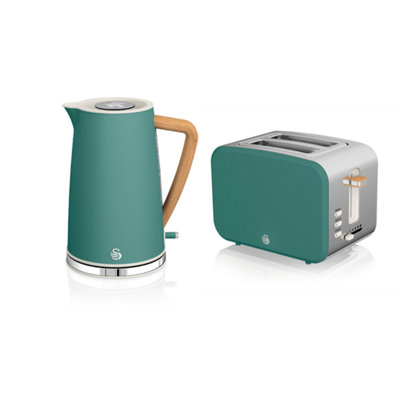 Swan green kettle outlet and toaster