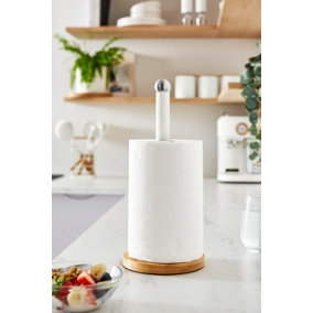 Swan Nordic Towel Pole White with Wooden Base