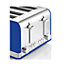 Swan Rangers 4 Slice Retro Toaster, Blue, Electronic Browning Controls, 1600W, ST19020RANN