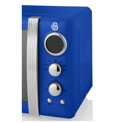 Swan Rangers Retro Digital Microwave, Blue, 20L Capacity, 800W, SM22030RANN