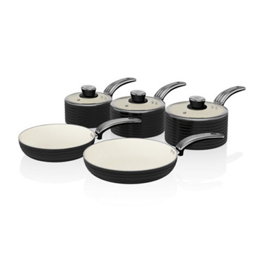 Swan Retro Black 5 Piece Pan Set
