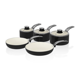 Swan Retro Black 5 Piece Pan Set