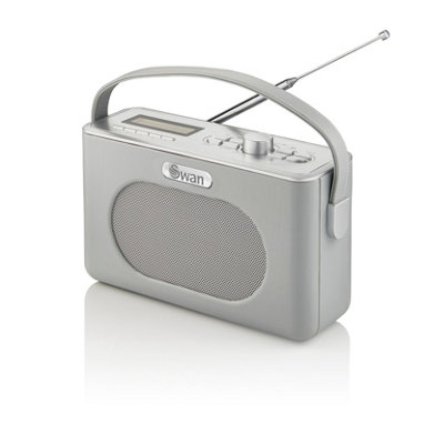 Swan Retro DAB Bluetooth Radio Grey DIY at B&Q