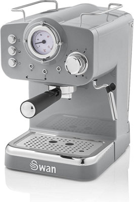 Swan Retro Espresso Coffee Machine, 1.2L GREY DIY at B&Q