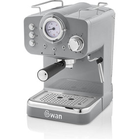 Swan Retro Espresso Coffee Machine, 1.2L GREY