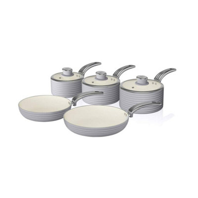 Swan Retro Grey 5 Piece Pan Set