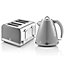 Swan Retro Grey Kettle and 4 Slice Toaster Set