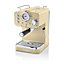 Swan Retro Pump Espresso Coffee Machine, Cream, 15 Bars of Pressure, Milk Frother, 1.2L Tank, SK22110CN