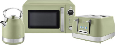 Swan Retro Revive Green 3-Piece Kitchen Set Stovetop-Style Kettle ...