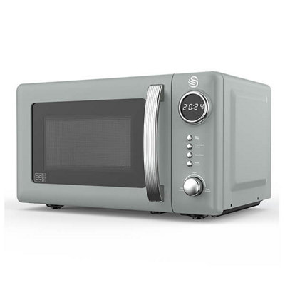 Swan Retro Revive Grey 800w Digital Microwave