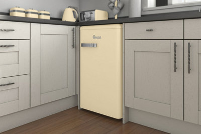 Swan Retro Under Counter Fridge Cream