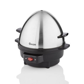 Swan SF21020N 7 Egg Boiler and Poacher, Featuring 3 Cook Settings, 350w, Black/Stainless Steel
