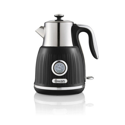 Swan SK31040BN Retro Kettle with Temperature Dial, 360 Degree