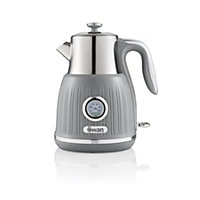 Swan SK31040GRN Retro Kettle with Temperature Dial, 360 Degree Rotational Base, 3000 W, 1.5 liters, Grey