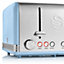 Swan ST19020BLN 4 Slice Retro Toaster (Blue)