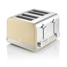 Swan ST19020CN Toaster, Stainless Steel, 1600 W, Cream