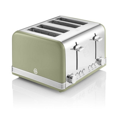 Swan ST19020GN 4 Slice Retro Toaster (Green)