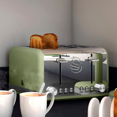 Swan green toaster sale