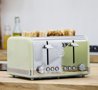 Swan ST19020GN 4 Slice Retro Toaster Green