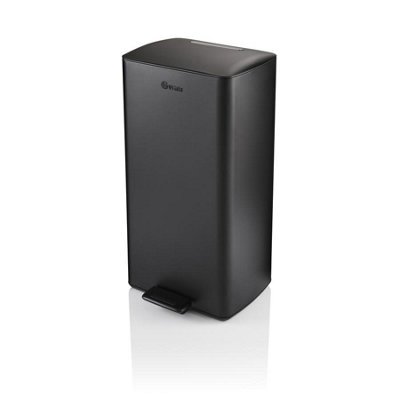 Swan Stealth Pedal Bin, SWKA3030BLKN, 30L Capacity, Black