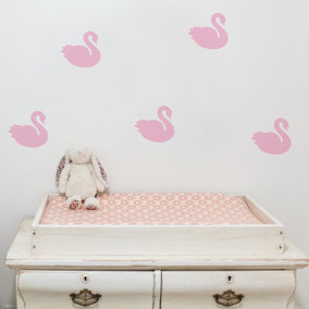 Swan Wall Stickers in colour Pink