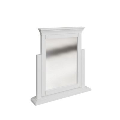 Swanley Trinket Dressing Table Adjustable Freestanding Makeup Mirror Solid Pine MDF White Unit