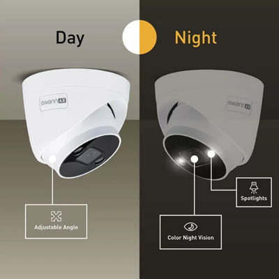 Swann 4K 8-Channel NVR CCTV System with 4 Dome Cameras, 1TB HDD, Colour ...