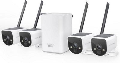 Swann MaxRanger4K Wireless Security System 4 Cam Kit with 4K Solar Cameras, Colour Night Vision, True Detect & 1TB Local Storage