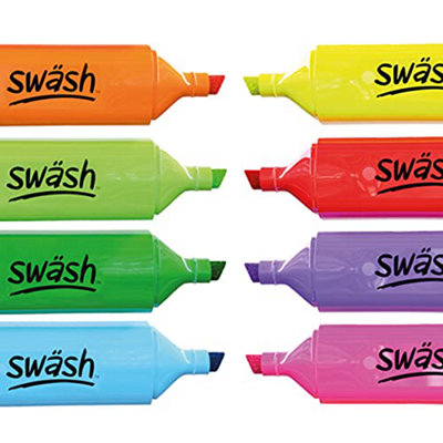 Swash Chisel Tip Coloured Highlighter Pens Multipack (Pack of 48) for ...