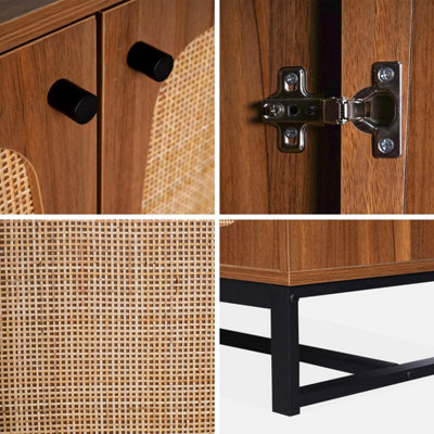 sweeek. 100cm cane sideboard Retro Natural 100x40x80 cm