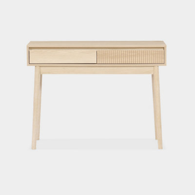 Sweeek 100cm Console Table With Grooved Wooden Detail